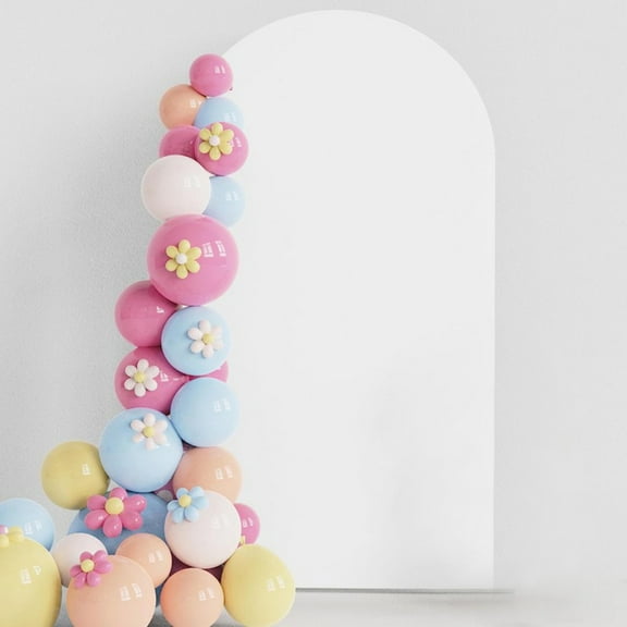 1 Pcs Round Top Wedding Arch Cover,Round Top Double Sided Arch Backdrop Cover,For Decorating Birthday Party Wedding Ceremony Bridal Shower Banquet Decor