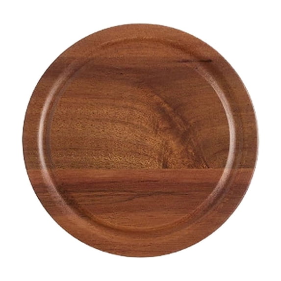 1 Pcs Round Wood Tray, Acacia Wooden Serving Tray, Serving Platter Appetizer Charcuterie Board for Kitchen Countertop