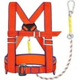 thumbnail image 1 of 1 Pcs Safety Harness Fall Protection, Half-Body Roofing Harness Kit with 6 Ft Lanyard, 1 of 6