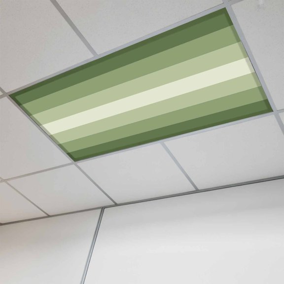 1 Pcs Sage Green Fluorescent Light Covers Ombre Stripe Magnetic Light Covers for Ceiling Lights 4 x 2 ft Drop Ceiling Lights Cover Shade for Office, Home, Hospital