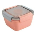 thumbnail image 1 of 1 Pcs Salad Lunch Containers,Portable Small Lunch Bowl with 4-Compartment Toppings Tray,Leak-Proof Dressing Container,Small fork,Lunch Box for Meal Prep & Food Storage,Removable Bento Tray,Pink, 1 of 8