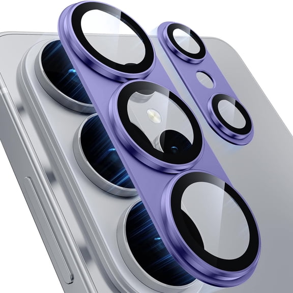 [1 Pcs] for Samsung Galaxy S26 Ultra Camera Lens Protector - Matte Titanium Alloy [Military Grade Shatterproof] [Strong Adsorption] Glass Camera Screen Protector for S26 Ultra,Purple