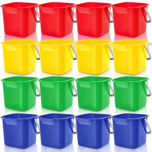 1 Pcs Sanitizing Bucket 3 Quart Cleaning Pail Small Detergent Square, Spout and Handle Plastic Utility Sanitizer Buckets for Restaurant Kitchen Home Offices (Red)