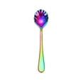 thumbnail image 1 of 1 Pcs Scalloped Shape Sugar Spoon,Small Stainless Steel Spoons,5.2 inch Teaspoons,Small Dessert Spoon,Sugar Spoons for Coffee Condiments,Small Serving Spoons for Ice Cream Tea and Dessert,(Colorful), 1 of 8