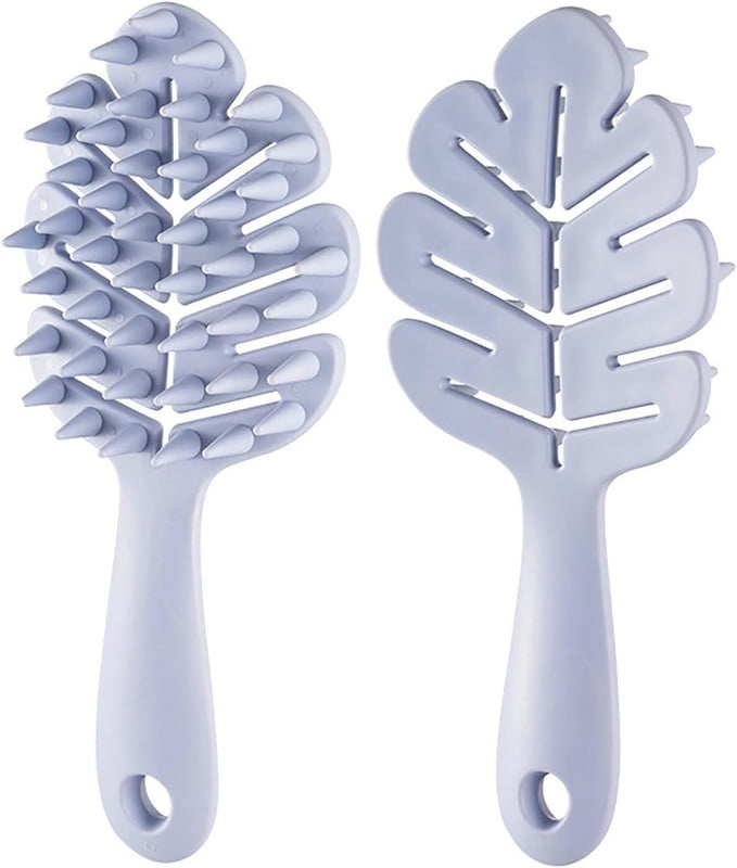 Purple Scalp Massager Shampoo Brush - Long Handle Hair Scalp Scrubber With Soft Silicone Bristles