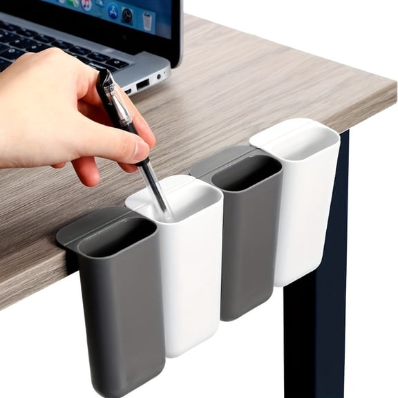1 Pcs Screen Pen Pencil Holders Attachable Deskside Pen Holder Computer Monitor Desktop Pencil Organizer withAttacher for Office Supplies Work Gadgets Storage