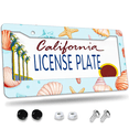 thumbnail image 1 of 1 Pcs Seashells and License Plate Frame, License Plate Cover for Car Decorative Parts, Aluminum License Plate Bracket Holder Rust-Proof Weather-Proof for US Standard Car, 1 of 9
