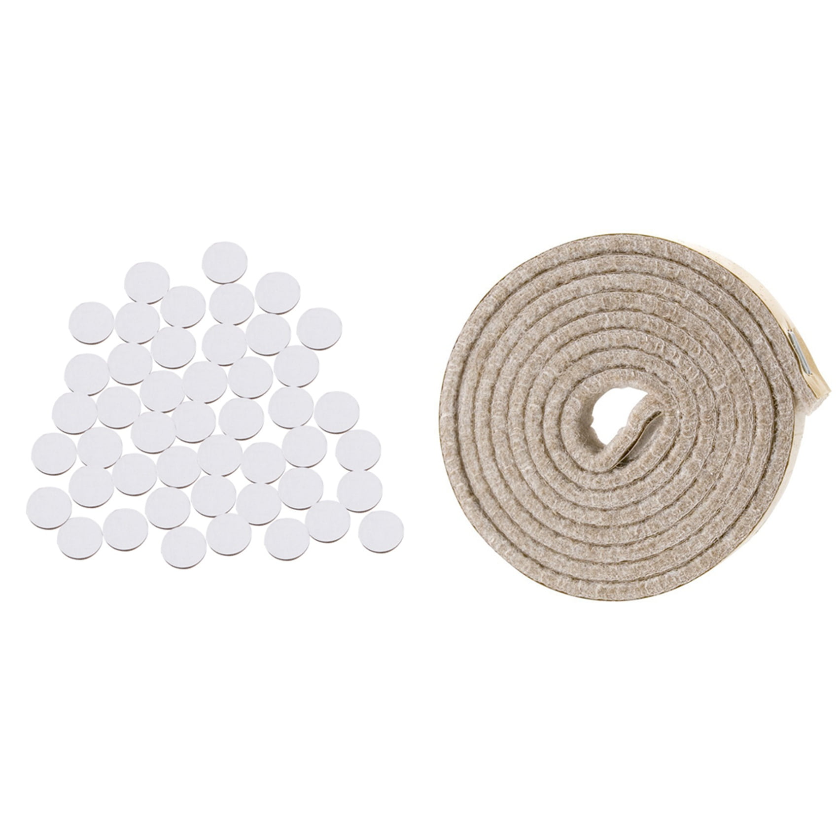 1 Pcs SelfStick Heavy Duty Felt Strip Roll, CreamyWhite & 48 Pcs Self