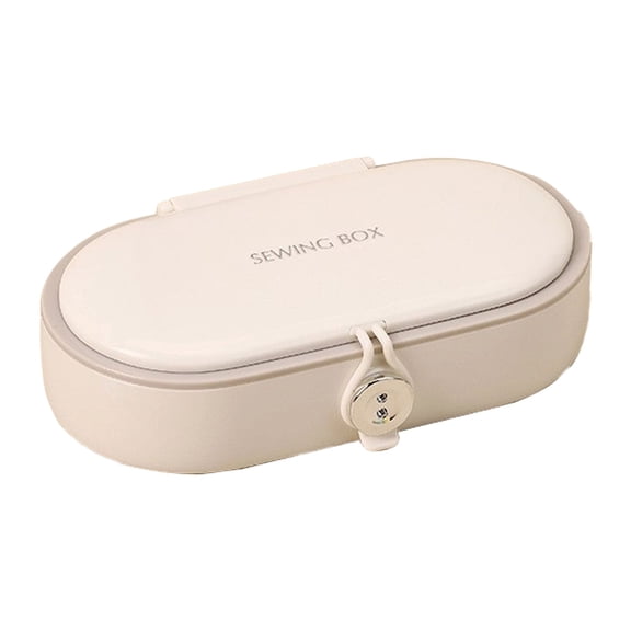 1 Pcs Sewing Project Storage Box,Travel Family Sewing Supplies Storage Box,Plastic Sewing Accesories Box ,Portable Small Multifunctional Sewing Box,Diy Sewing Supplies Organizer Case,White