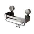 thumbnail image 1 of 1 Pcs Shower Caddy,No Drilling Suction Cup Shower Shelf,Plastic Bathroom Shower Organizer Storage Rack,Removable Bathroom Shelf,Multifunctional Shower Organizer Shelf With Portable Hooks,T, 1 of 9