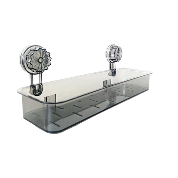 1 Pcs Shower Caddy Suction Cup,Plastic No-Drill Bathroom Suction Storage Box With Draining ,Shower Organizer Removable Bathroom Shelf,Removable Hanging Storage Basket,Wall Mount Shelves Caddy,B