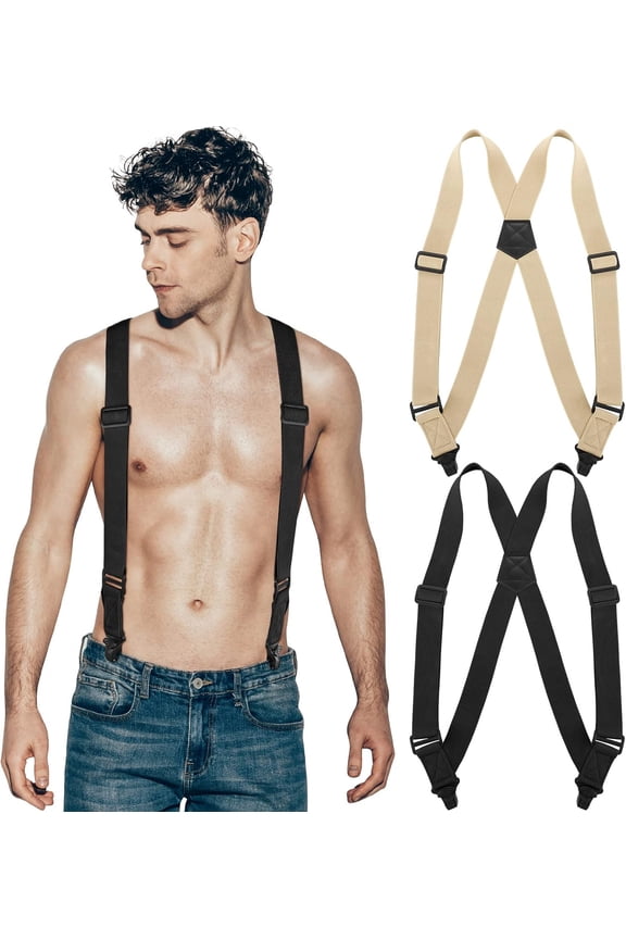 1 Pcs Side Clip Suspenders for Men Under Clothing Hidden Airport Friendly Suspenders Adjustable Plastic Clips for Hiking