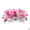 thumbnail image 1 of 1 Pcs Silk Artificial Rose Flower Hair Comb - Wedding/Bridal, Women's Romantic Fancy Headwear, 1 of 6