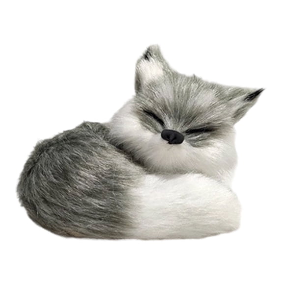 1 Pcs Simulation Fox Decoration, Sleeping Model Home Decoration Animals World Collectible Gift for Animal Lovers