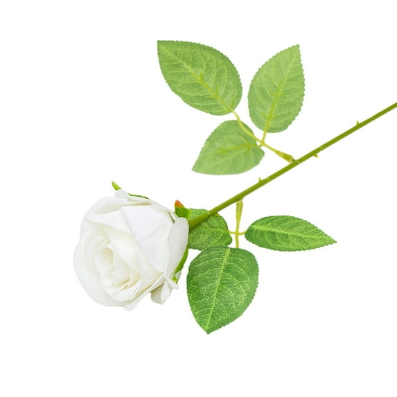 1 Pcs Single Artificial Rose,Real Touch Velvet Flowers,21.07 Inch Velvet Artificial Flowers With Long Stems,Realistic Faux Rose For Mother'S Day Home Decor,Table Centerpieces Decorations,White
