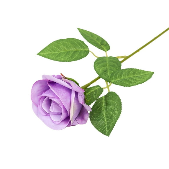 1 Pcs Single Artificial Rose,Real Touch Velvet Flowers,21.07 Inch Velvet Artificial Flowers With Long Stems,Realistic Faux Rose For Mother'S Day Home Decor,Table Centerpieces Decorations,Purple