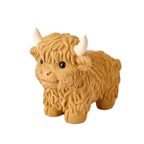 1 Pcs Sitting Posture Highland Cow Figurines,Bathroom Resin Statue Gifts for Home Garden Kitchen Office Tiered Tray Table DecorOrange - Standing Position