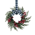 thumbnail image 1 of 1 Pcs Small Christmas Wreaths for Kitchen Cabinets,Mini Wreaths for Cabinets,Artificial Mini Wreaths with Berry and Ribbon,Small Window Wreath for Window Door Farmhouse Christmas Decor,Blue, 1 of 8
