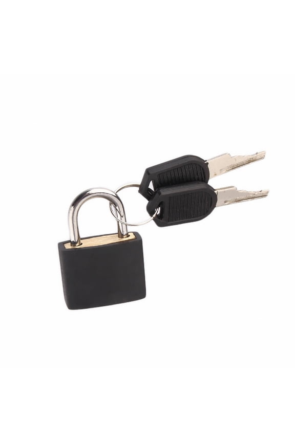 1 Pcs Small Luggage Locks with 2 Keys, Multi-purpose Mini Metal Luggage Locks Keyed Padlocks Plastic-Covered Padlocks for Suitcase, Backpack, Boxes Laptop Bag School Locker(Black)