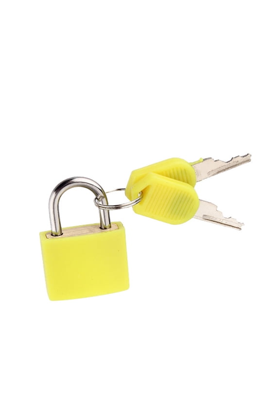 1 Pcs Small Luggage Locks with Keys,Mini Locker Lock,Metal Suitcase Locks,Plastic-Cover Keyed Padlock,Small Luggage Padlocks,Mini Keyed Padlock for Backpack Box Laptop Bag Gym Locker,(H,0.91x1.18 in)