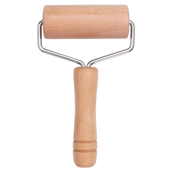 1 Pcs Small Rolling Pin,Wooden Dough Roller,Non-Stick Pizza Roller,Dough Baking Roller,Dough Press,Small Rolling Pin for Kitchen Baking,Kitchen Utensils for Pizza Cookie,(Beige,3.74x7.08 in)