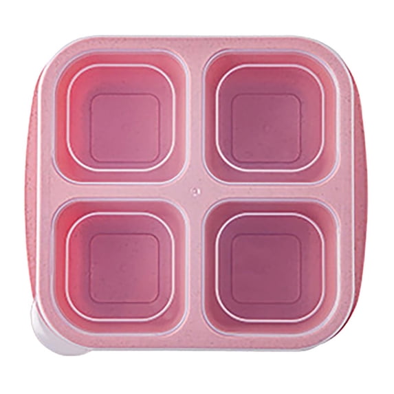 1 Pcs Snack Containers, Divided Bento Lunch Snack Box with Transparent Lids, Reusable Meal Snack Containers for Adults, BPA Free, 4 Compartment Food Storage Containers for People Work Travel