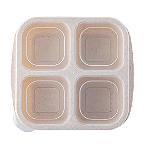 1 Pcs Snack Containers, Divided Bento Lunch Snack Box with Transparent Lids, Reusable Meal Snack Containers for Adults, BPA Free, 4 Compartment Food Storage Containers for People Work Travel