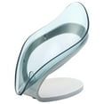 thumbnail image 1 of 1 Pcs Soap Dish,Self-Draining Soap Holder,Suction Cup Soap Dish,Shower Soap Bar Holder,Leaves Shape Soap Dishes,Transparent Soap Dish Holder,Sponge Container,for Bathroom, Kitchen Sink,Blue, 1 of 1