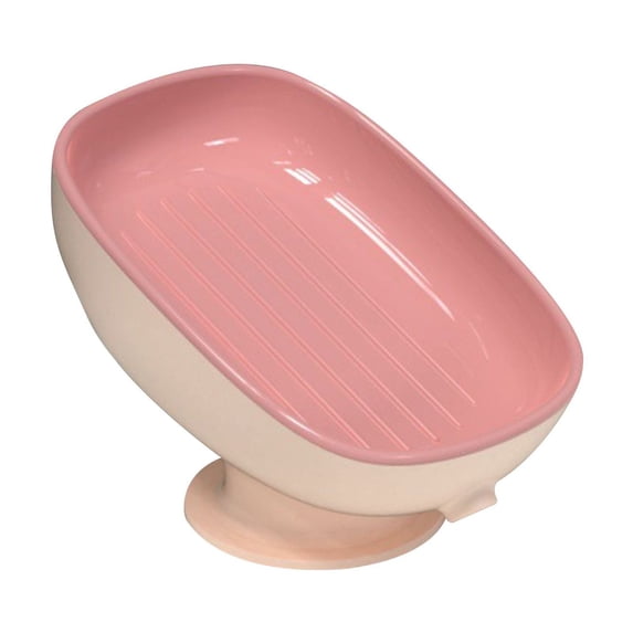 1 Pcs Soap Dish with Suction Cup, Double Drained Self Draining Soap Dish, Soap Bar Holder for Shower Bathroom Kitchen Toilet
