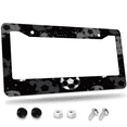 thumbnail image 1 of 1 Pcs Soccer Balls with Ink splatter License Plate Frame, License Plate Cover for Car Decorative Parts, Aluminum License Plate Bracket Holder Rust-Proof for US Standard Car, 1 of 9