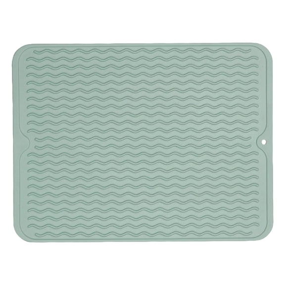 1 Pcs Soft Rubber Dish Drying Mat for Kitchen,Flexible Non-Slip Drain Board for Dishes & Glassware,Kitchen Heat-Proof Counter Protector,Sink Rectangle Mat for Worktop organisation,(B,15.74x11.81 in)