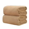 thumbnail image 1 of 1 Pcs Solid Color Blanket,Fleece Throw Blanket,50 x 70 CM Soft Fleece Throw Blankets Bed Sofa Color Winter Warm Pet Blanket,for Home Office Wedding Season Gift Homeless Donation(Brown), 1 of 9