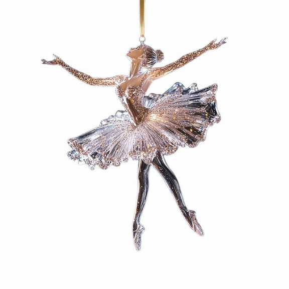 1 Pcs Sparkling Ballet Dancer Christmas Ornament, Christmas Decoration Acrylic Ballet Girl Ornament, Elegant Ballerina Pendant Acrylic Ballerina Ornament for Home & Party Decor 3.14"