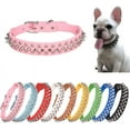 thumbnail image 1 of 1 Pcs Spiked Dog Collar Soft Pu Leather Mushrooms Rivet Spike Studded Puppy Adjustable Cat Collars, 1 of 7