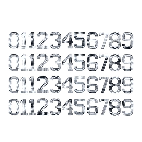 1 Pcs Sports Style Numbers Iron on Rhinestones Transfer Bling Clothing Repair Applique Heat Transfer Decal Heat Transfer Patch