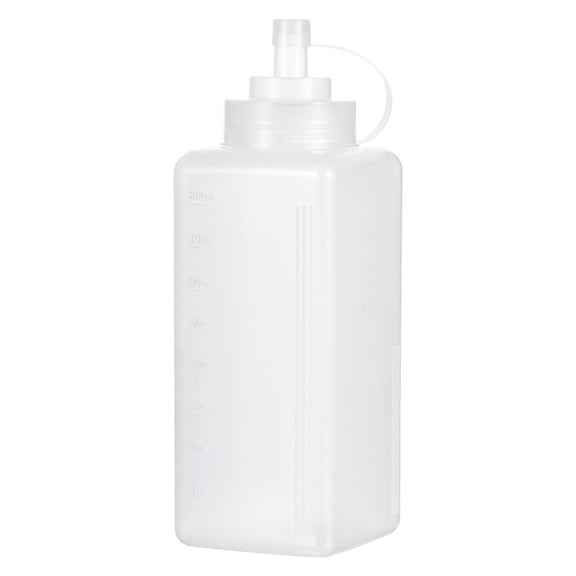 1 Pcs Square Plastic Squeeze Bottle, Squeeze Bottle Wide Mouth Squeeze Bottles Mayo Squeeze Bottle Salsa Dispenser Large Condiment Squeeze Bottles 800ml