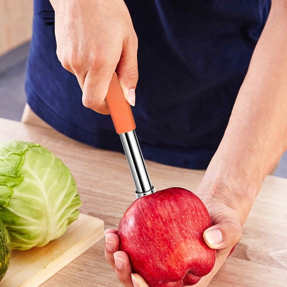 1 Pcs Stainless Steel Apple Corer Tool, Stainless Steel Fruit Core Remover, Efficient Corer for Apples Pears Pineapples Tomatoes Easy to Use Kitchen Gadget with Hanging
