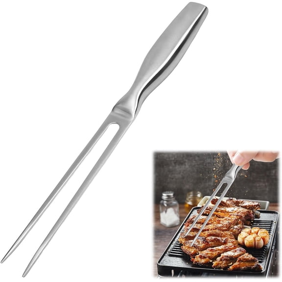 1 Pcs Stainless Steel Meat Carving Fork, Ergonomic Handle, Dishwasher Safe