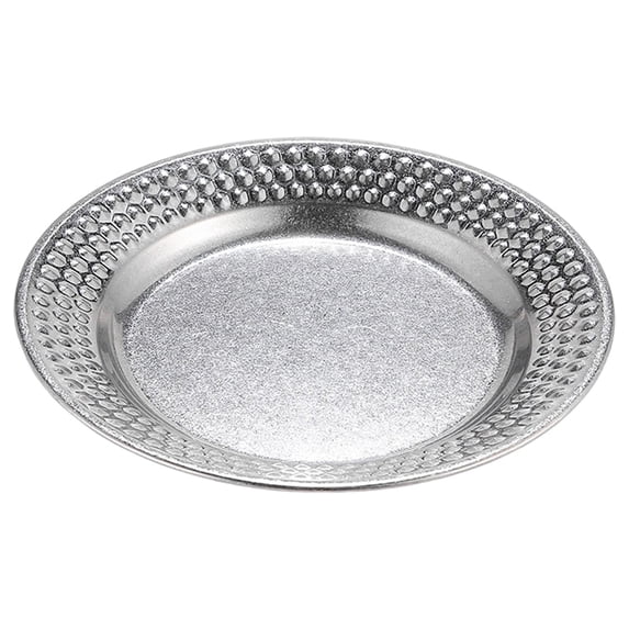 1 Pcs Stainless Steel Round Plates,Metal Lightweight Dinner Dishes Plates,Round Plates with Hammered Texture for Bbq and Restaurant Serving,Stackable Plate for Wedding Decor,(Silver 2,8.26 in)