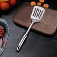 thumbnail image 1 of 1 Pcs Stainless Steel Spatulas, Metal Spatula Solid & Slotted Turner, Heavy Duty Sturdy Spatula for Kitchen Use, High Heat Resistant Cooking Utensils for Fish Eggs Pancakes, Easy to Clean, Silver, 1 of 7
