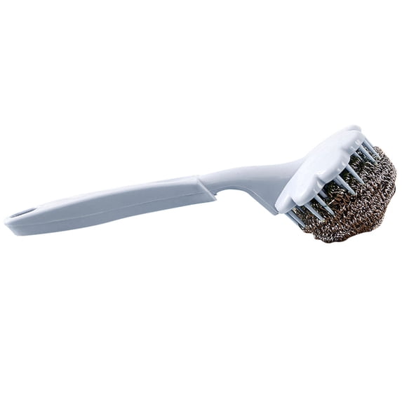 1 Pcs Stainless Steel Sponge Brush with Comfortable Handle, Dishwashing Brush with Long Handle, Great for Pots, Pans, Stove, Cast Iron, Gas/Charcoal/and Electric Grills 20cm