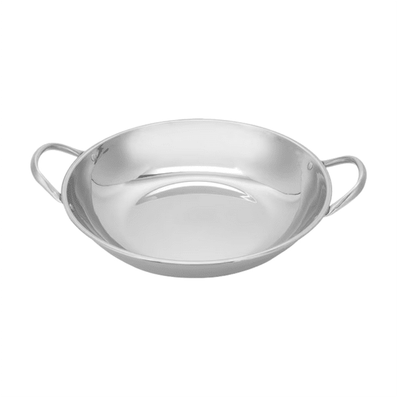 1 Pcs Stainless Steel Wok, Stainless Steel Flat Bottom Hot Pot, Small Cooking Pot with Double Handles, Nonstick Frying Pan Cooking Woks for Home Kitchen Restaurant 9"