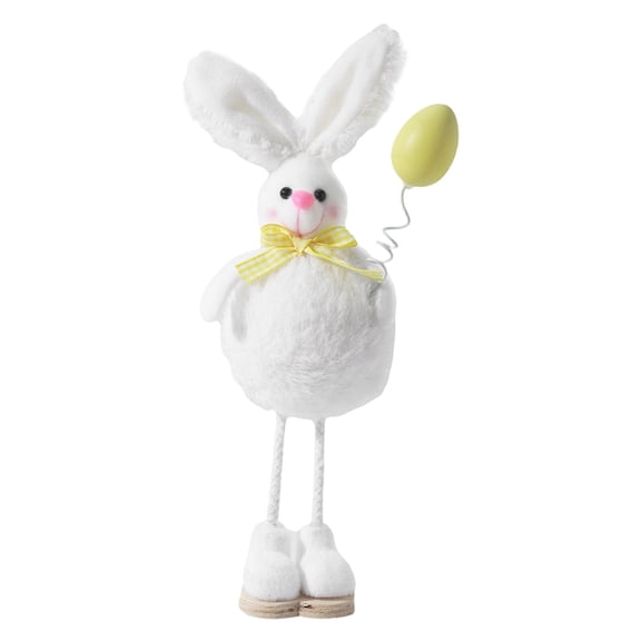 1 Pcs Standing Easter Bunny Figurines,Easter Bunny ornament,Long Legs Plush Bunny Figurine,Cute Party Photo Props Gifts for Office Kitchen Farmhouse Front Door Spring Home Decor,(B,3.54x10.63 in)