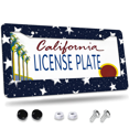 thumbnail image 1 of 1 Pcs Star Pattern License Plate Frame, License Plate Cover for Car Decorative Parts, Aluminum License Plate Bracket Holder Rust-Proof Weather-Proof for US Standard Car, 1 of 9