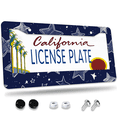 thumbnail image 1 of 1 Pcs Star Pattern License Plate Frame, License Plate Cover for Car Decorative Parts, Aluminum License Plate Bracket Holder Rust-Proof Weather-Proof for US Standard Car, 1 of 9