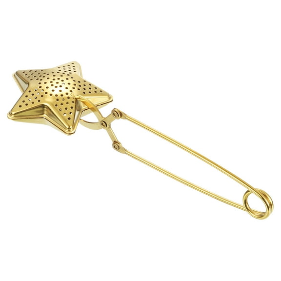 1 Pcs Star Snap Tea Ball Infuser, Tea Strainer, Gold