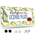 thumbnail image 1 of 1 Pcs Watercolor Lemon Pattern License Plate Frame,License Plate Cover for Car Decorative Parts,Aluminum License Plate Bracket Holder Rust-Proof for US Standard Car, 1 of 8