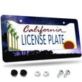thumbnail image 1 of 1 Pcs Starry Night with Tree Silhouettes License Plate Frame,License Plate Cover for Car Decorative Parts,Aluminum License Plate Bracket Holder Rust-Proof for US Standard Car, 1 of 8
