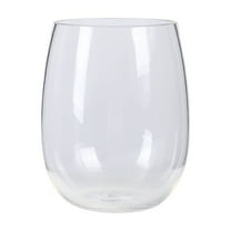 1 Pcs Stemless Wine Glass, Plastic Disposable Cups, Shatterproof Plastic Wine Cups for Party, Reusable Crystal Clear Plastic Cups
