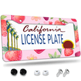 thumbnail image 1 of 1 Pcs Strawberries License Plate Frame, License Plate Cover for Car Decorative Parts, Aluminum License Plate Bracket Holder Rust-Proof Weather-Proof for US Standard Car, 1 of 9